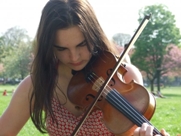 Morag Brown playing fiddle