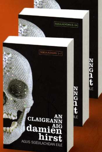 Book cover: An Claigeann aig 
                      damien hirst